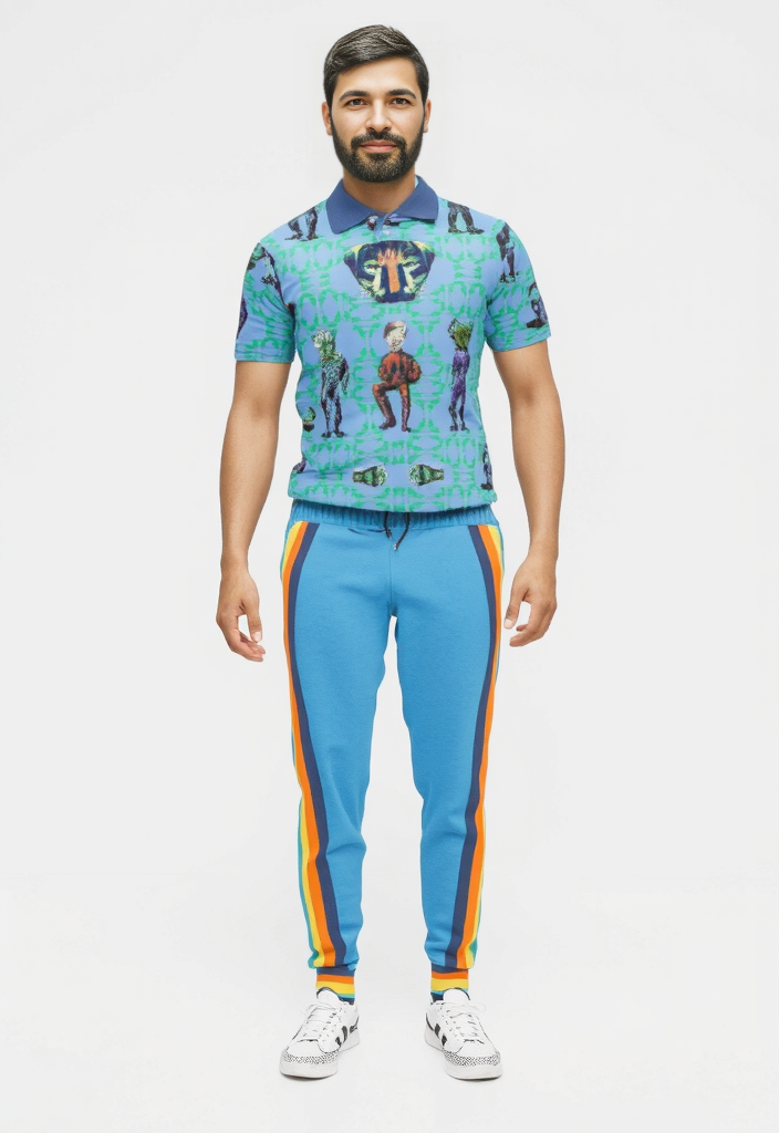Polo Shirt in Critters Vivid