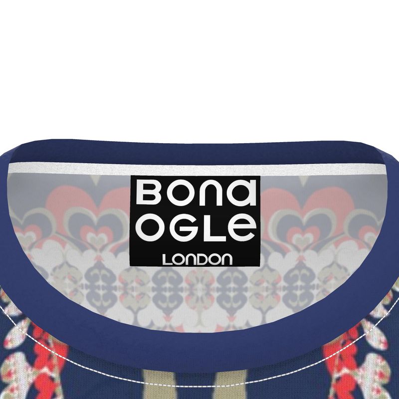 All Over Print T-Shirt in Bona Bones Blue