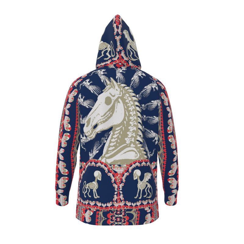 Hoodie jacket with Zip in Bona Bones Blue