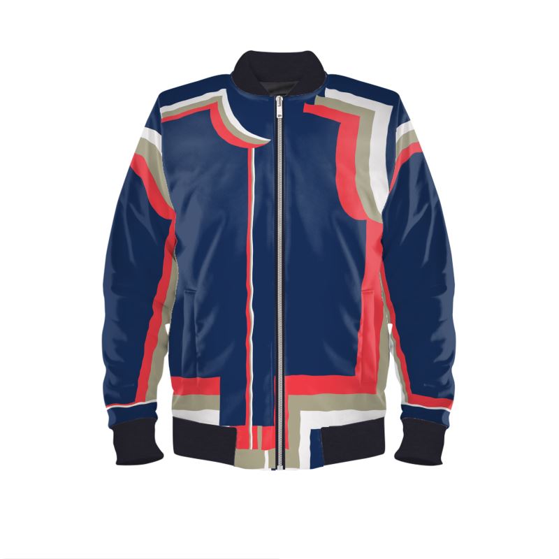 Bomber Jacket in 3d wonky blue