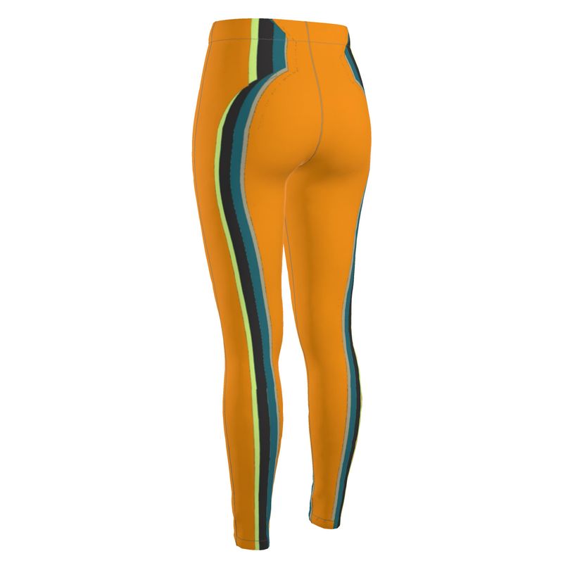 High Waisted Leggings in 3D orange