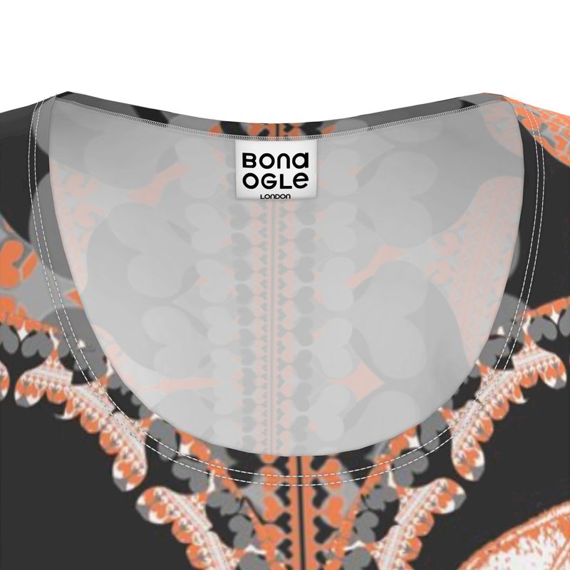 Tunic T Shirt Dress in Bona Bones Gray Coral