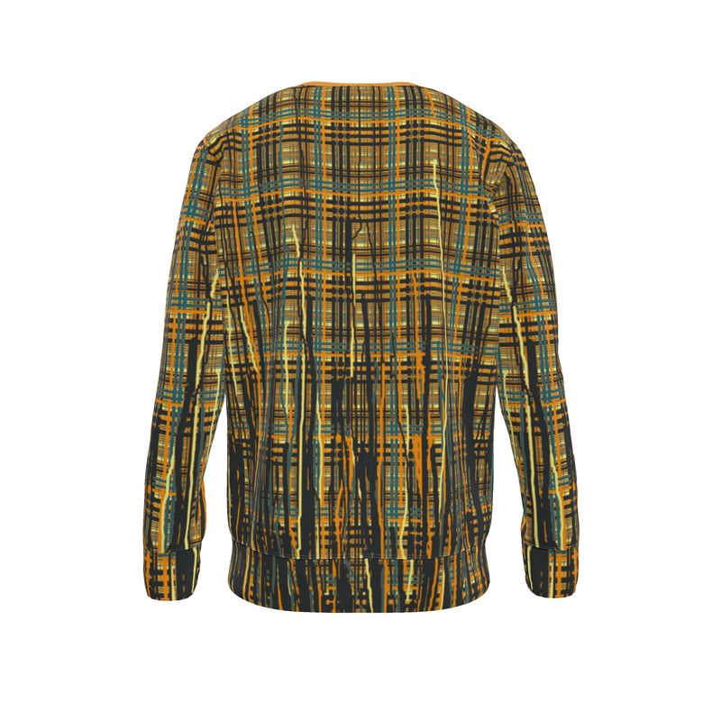 Sweatshirt in Dripping Plaid Orange