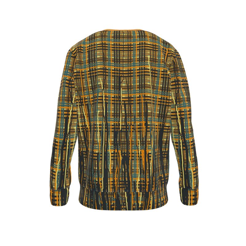 Sweatshirt in Dripping Plaid Orange