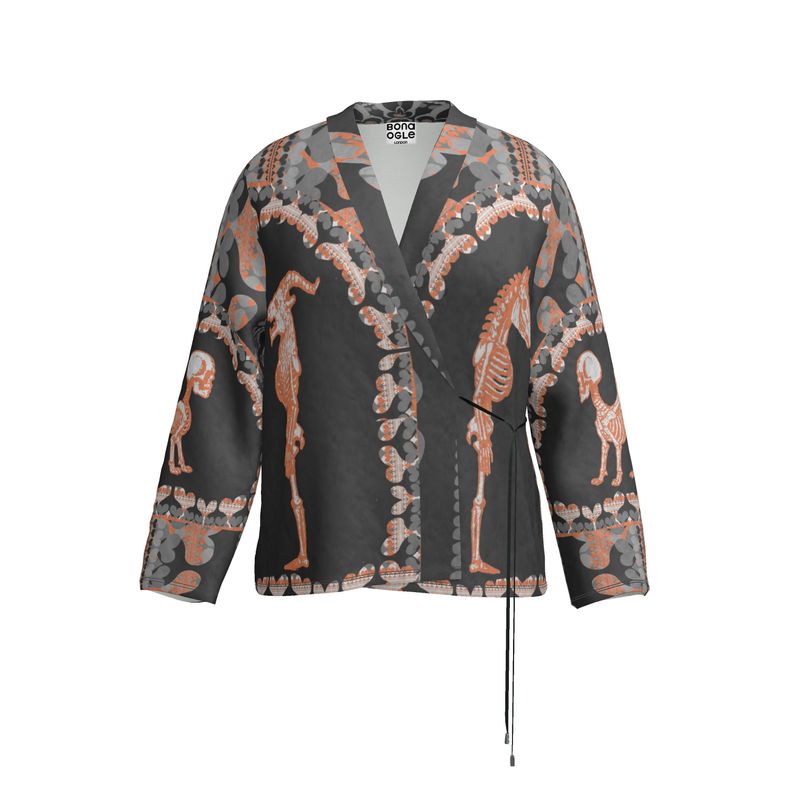 Wrap Blazer in Bona Bones Gray Coral