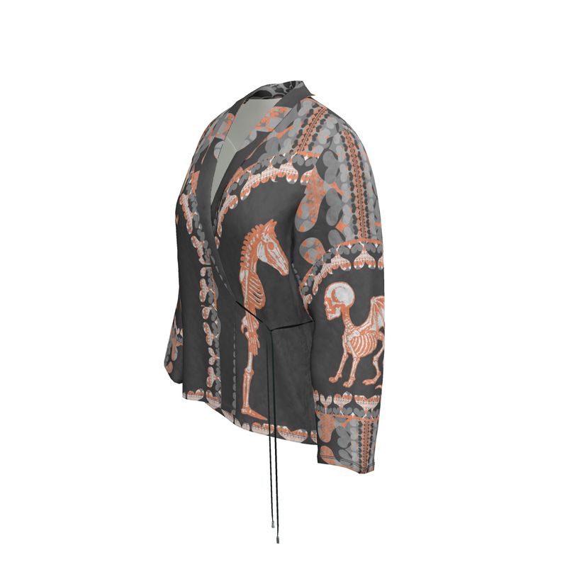 Wrap Blazer in Bona Bones Gray Coral