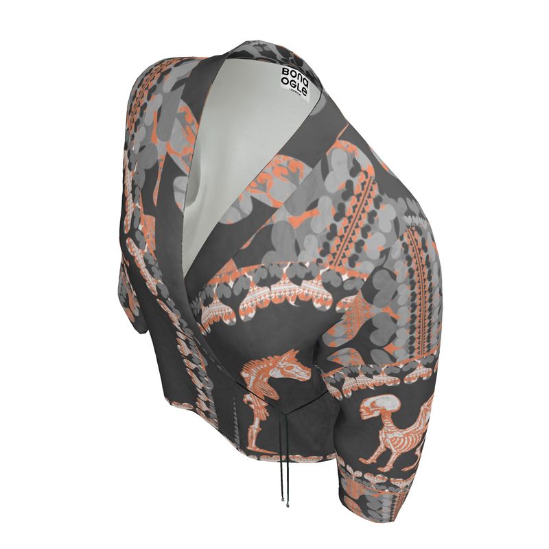 Wrap Blazer in Bona Bones Gray Coral