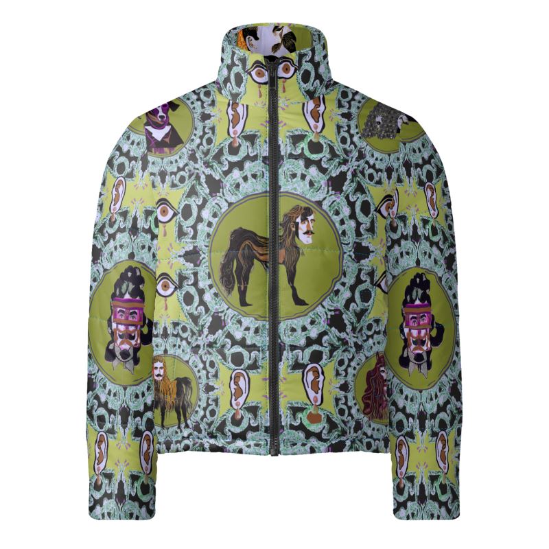 Puffer Jacket in Creatures Green