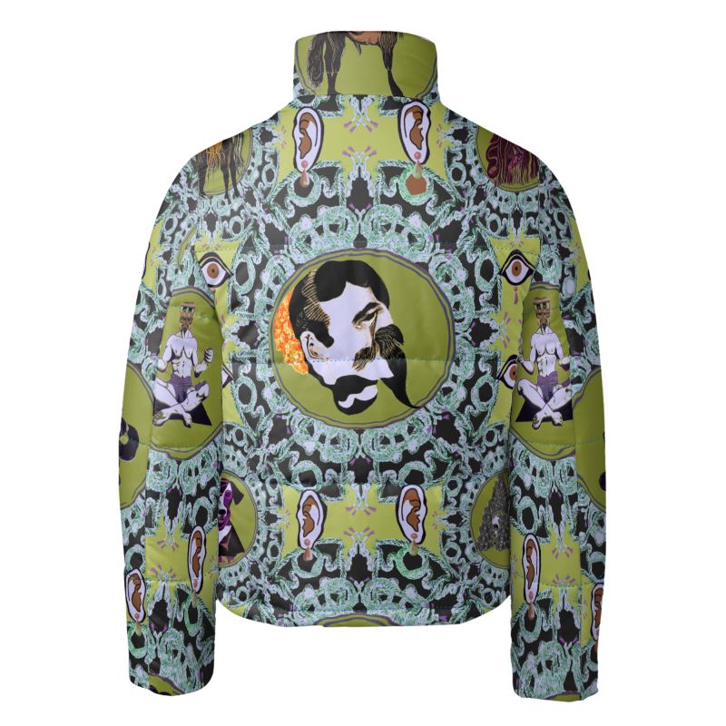 Puffer Jacket in Creatures Green