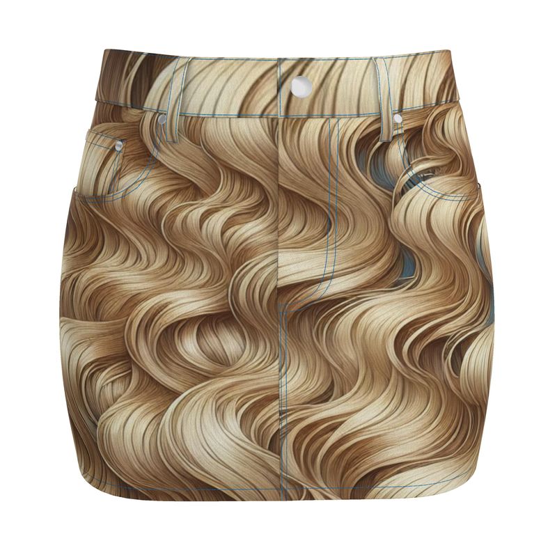 Denim Mini Skirt in Riah Blonde