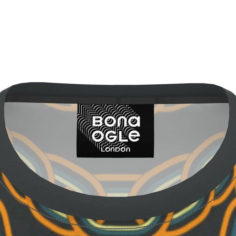 All Over Print T Shirt in Graduating Chains Orange