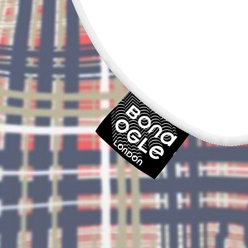 Sleeveless Midi Dress in Dripping Plaid Blue