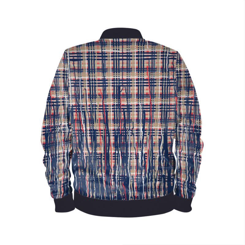 Bonmber Jacket in Dripping Plaid Blue