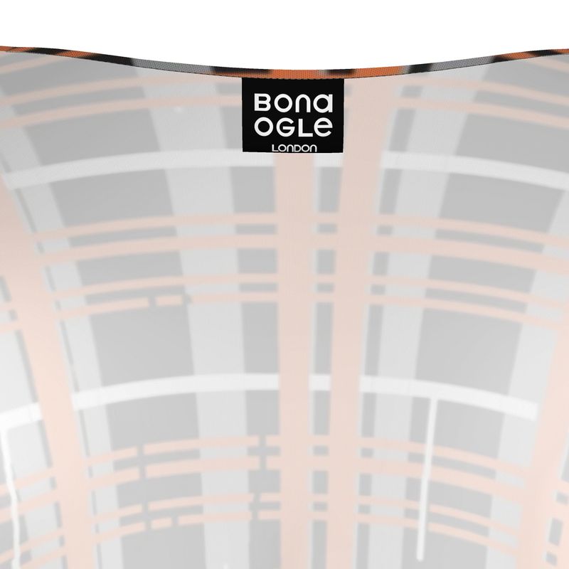 Cardigan Dress in Dripping Plaid Gray Coral