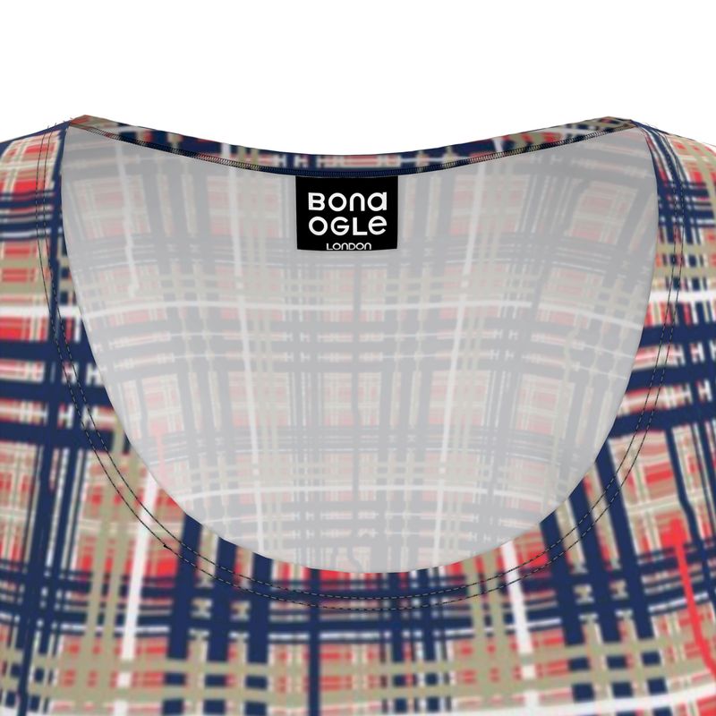 Tunic Tshirt Dress in Dripping Plaid Blue