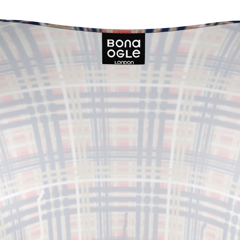 Cardigan Dress in Dripping Plaid Blue