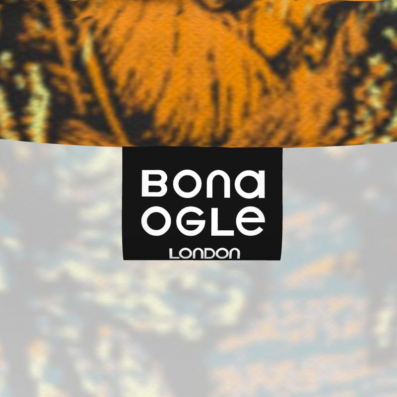 Slim Fit Roll Neck in Dripping Flowers Orange