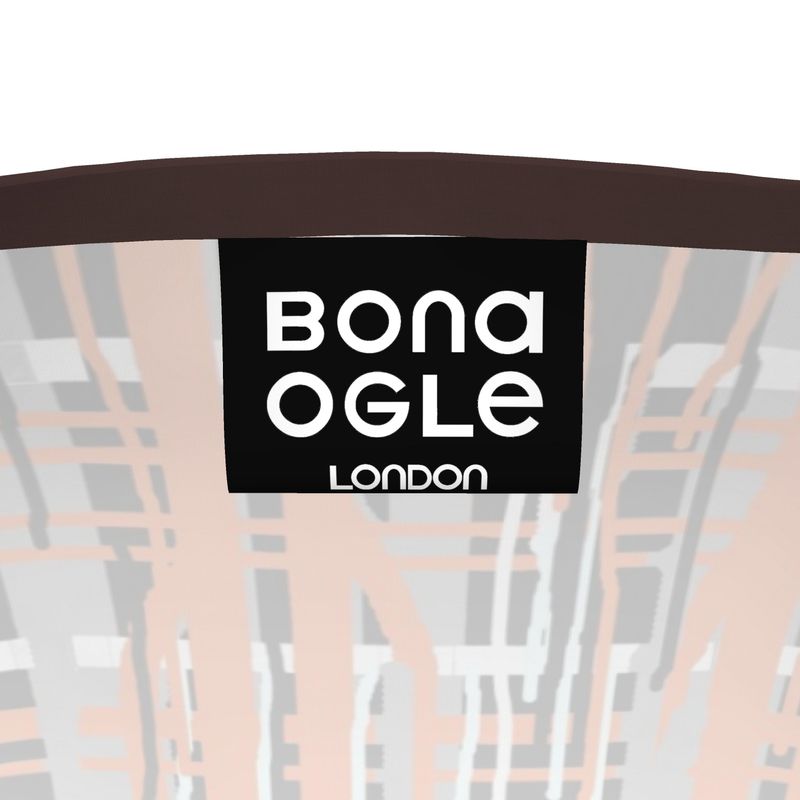 LS T-shirt in Dripping Plaid Gray Coral