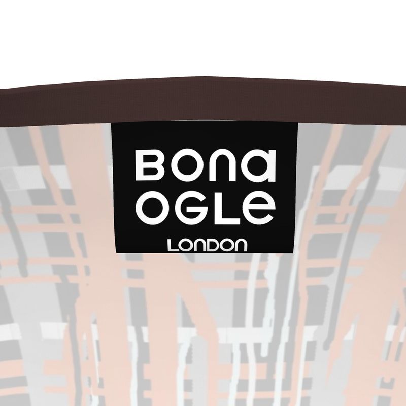 T-Shirt in Dripping Plaid Gray Coral