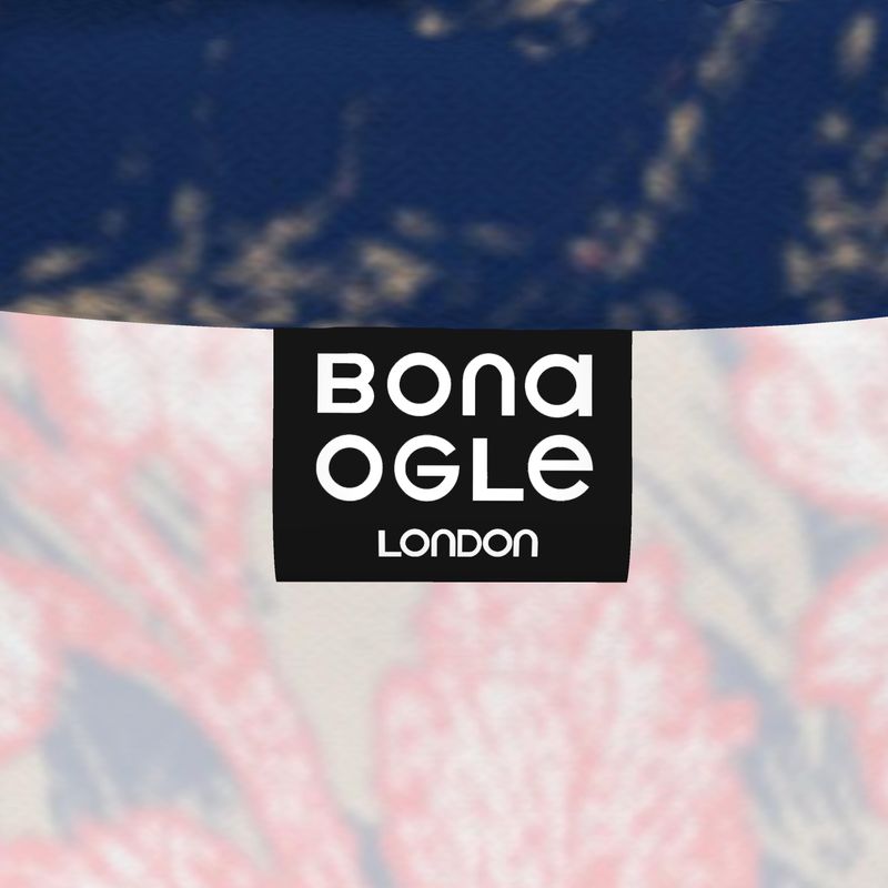 Sllim Fit Roll Neck in Dripping Flowers blue