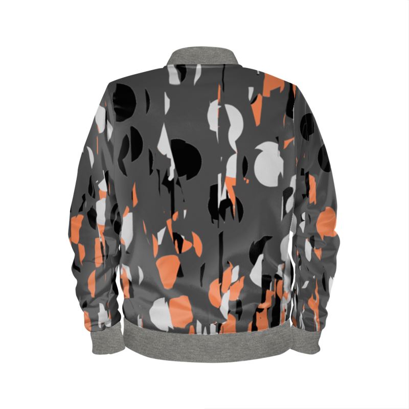 Bomber jacket in Exploding Polka Dots Gray Coral