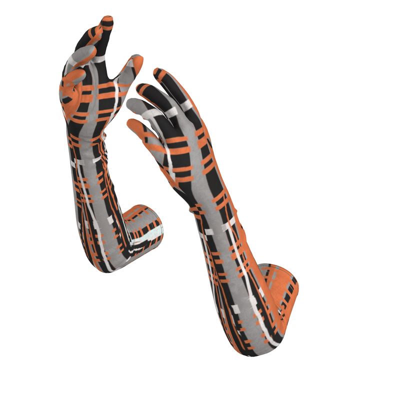 Long gloves in dripping plais