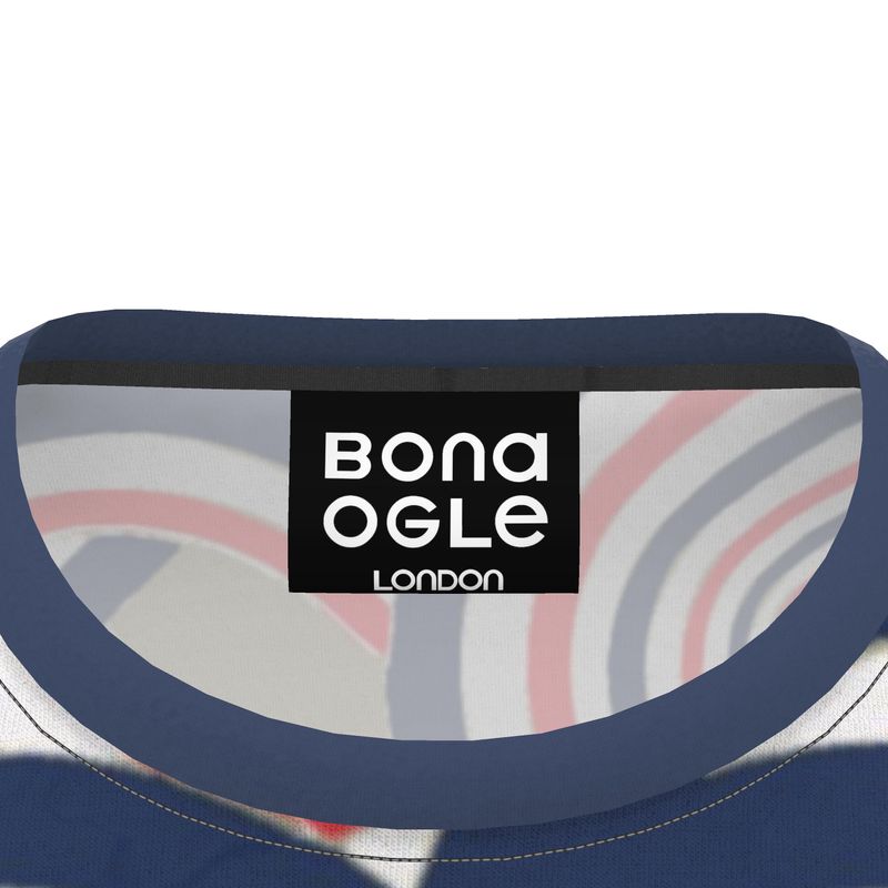 All Over Print T Shirt in Heart Chain Blue