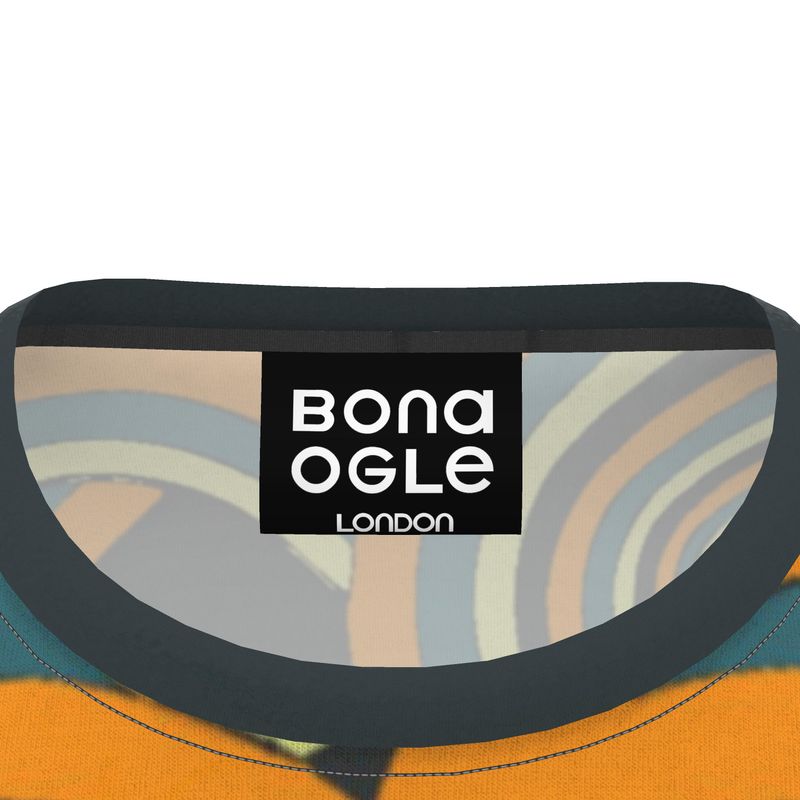 All Over Print T Shirt in Heart Chain Orange