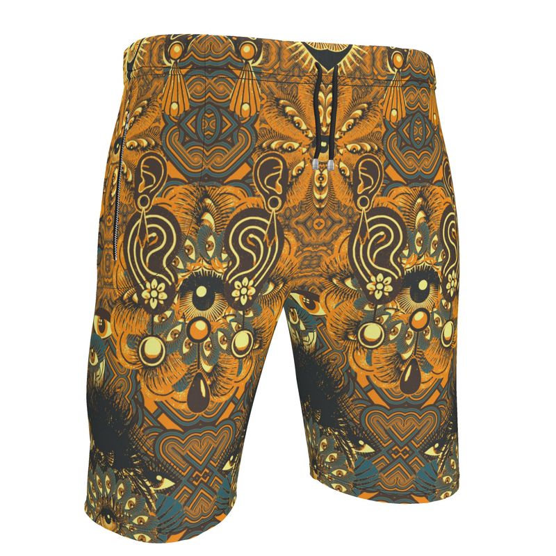 Roll Neck Co-ord Set in Omniscient Orange - Sweat Shorts in Omniscient Orange