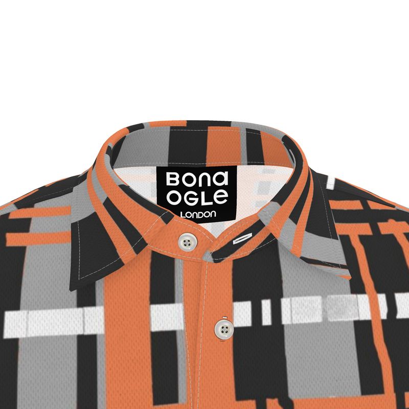 Polu Shirt in Dripping Plaid Gray Coral