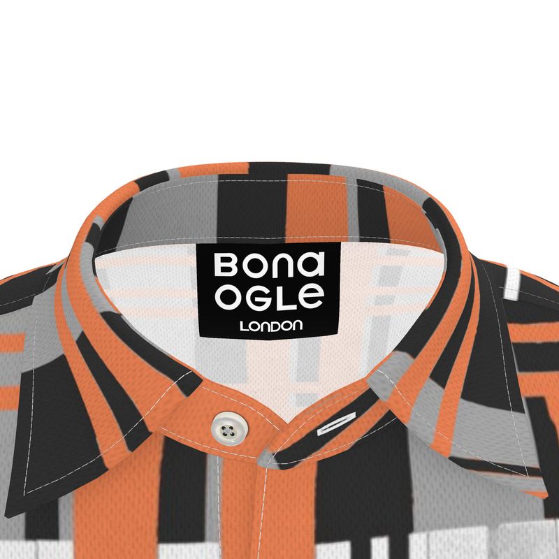 Polu Shirt in Dripping Plaid Gray Coral