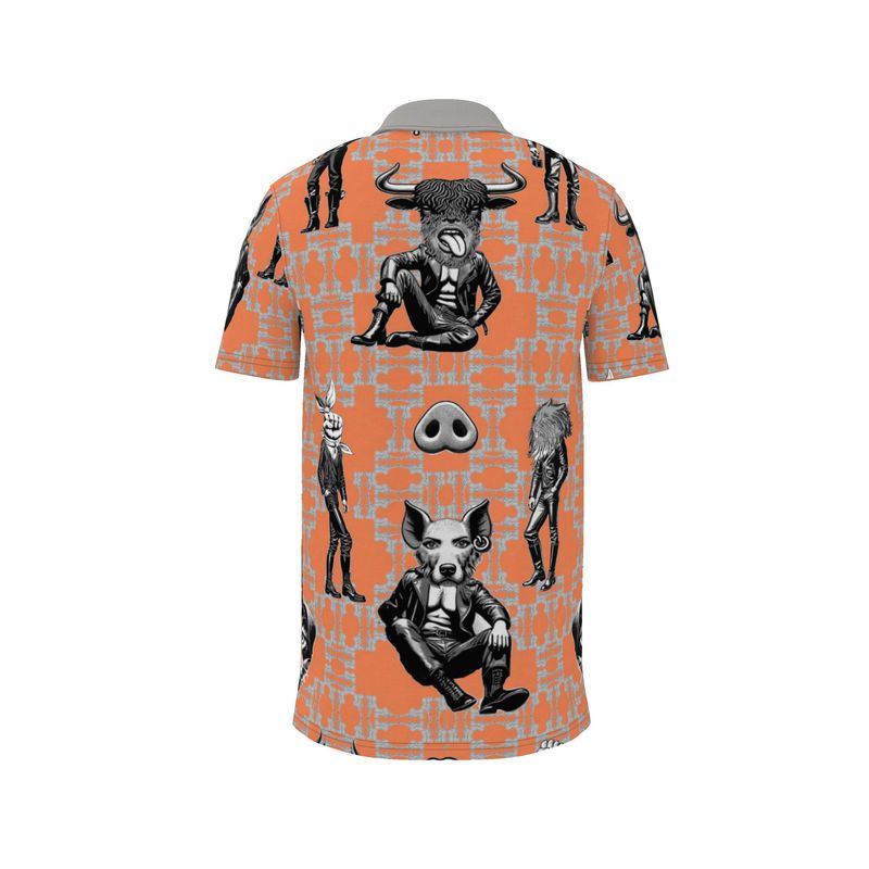 Polo Shirt in Critters Gray Coral