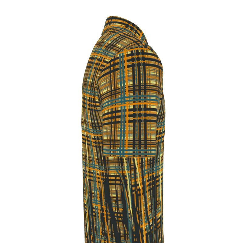 Polo Shirt in Driping Plaid Orange