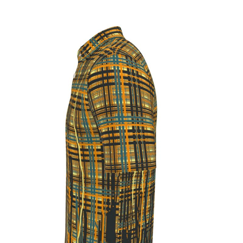 Polo Shirt in Driping Plaid Orange