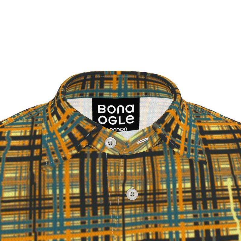 Polo Shirt in Driping Plaid Orange
