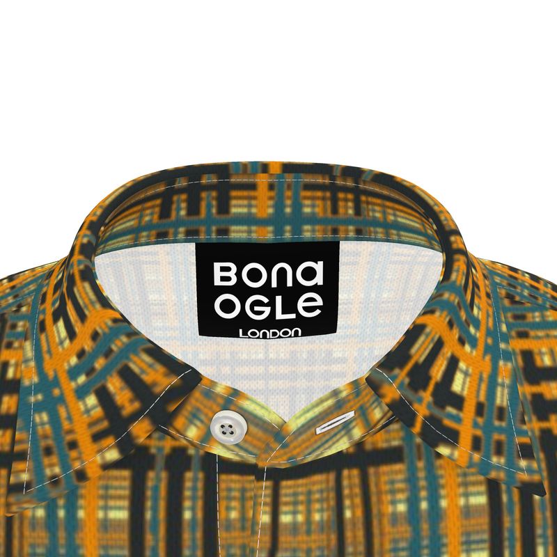 Polo Shirt in Driping Plaid Orange