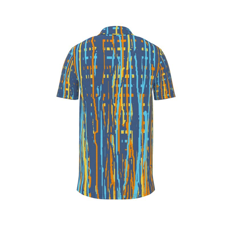 Polo Shirt in Driipping Sripes Vivid