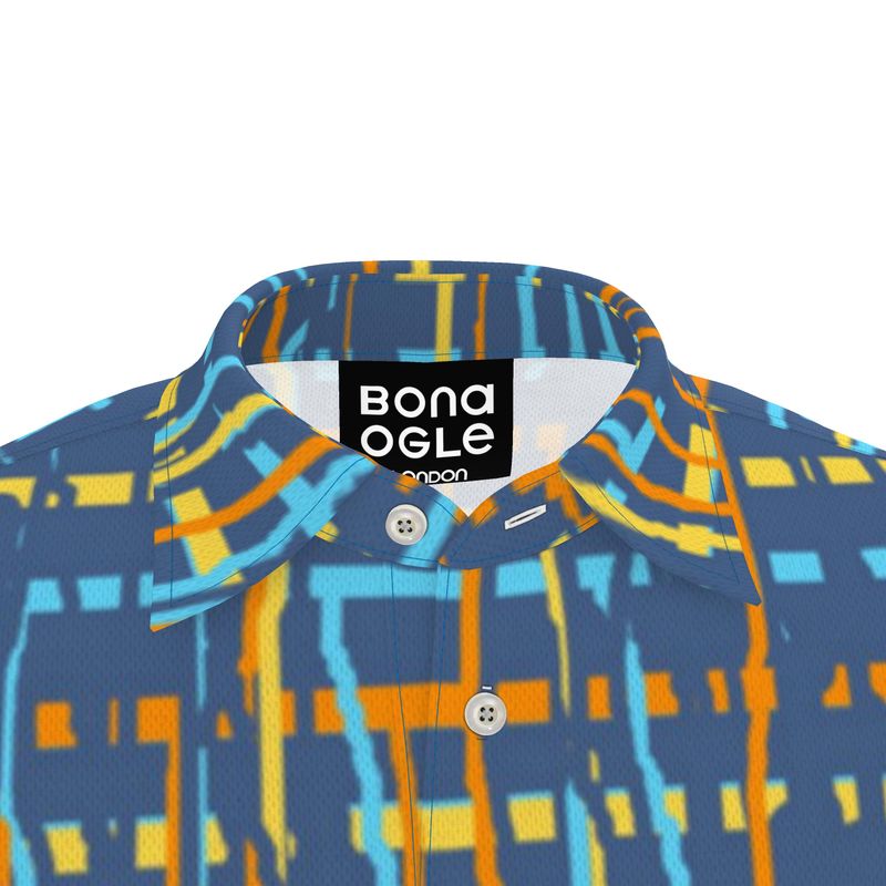Polo Shirt in Driipping Sripes Vivid