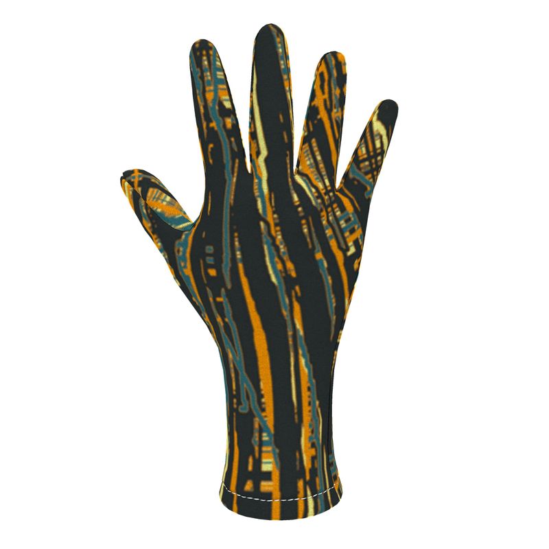 Fleece gloves in Dripping Plaid Orange