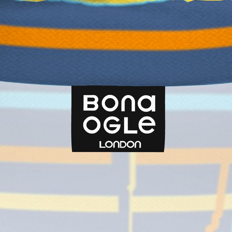 Slin Fit Roll Neck in Dripping Stripes Vivid