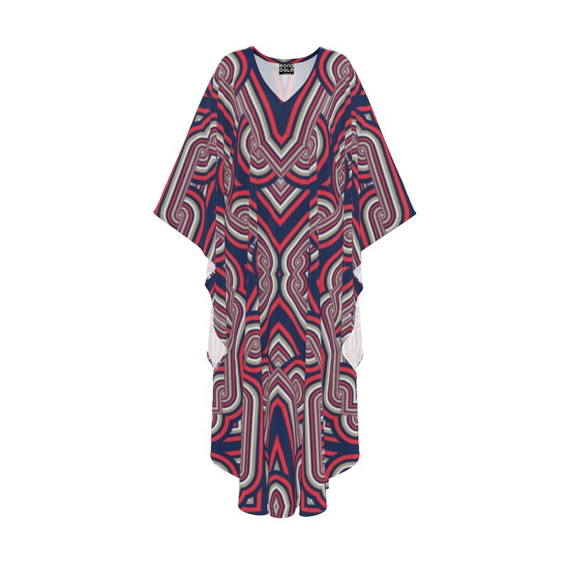 Kaftan in Geo Chains Blue