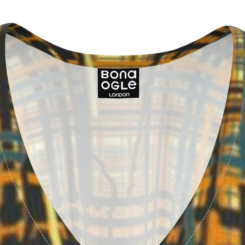 Kaftan in Dripping Plaid Orange