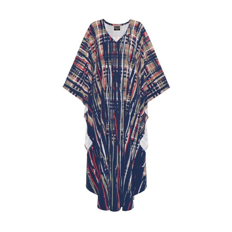Kaftan in Dripping Plaid Sports Blue