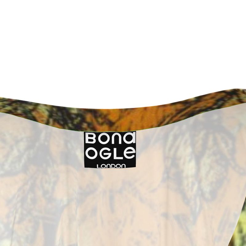 Short Kaftan in Dripping Flowers Orange