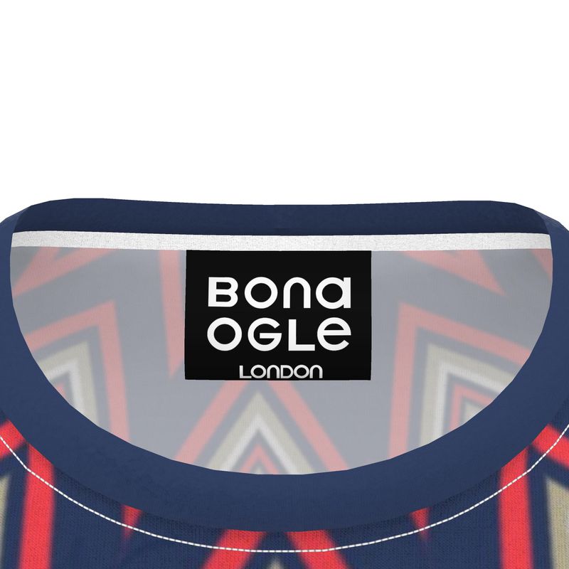 All Over Print T Shirt in Geo Chain Blue