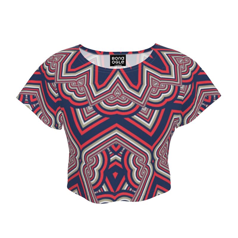 Crop Top in Geo Chain Blue