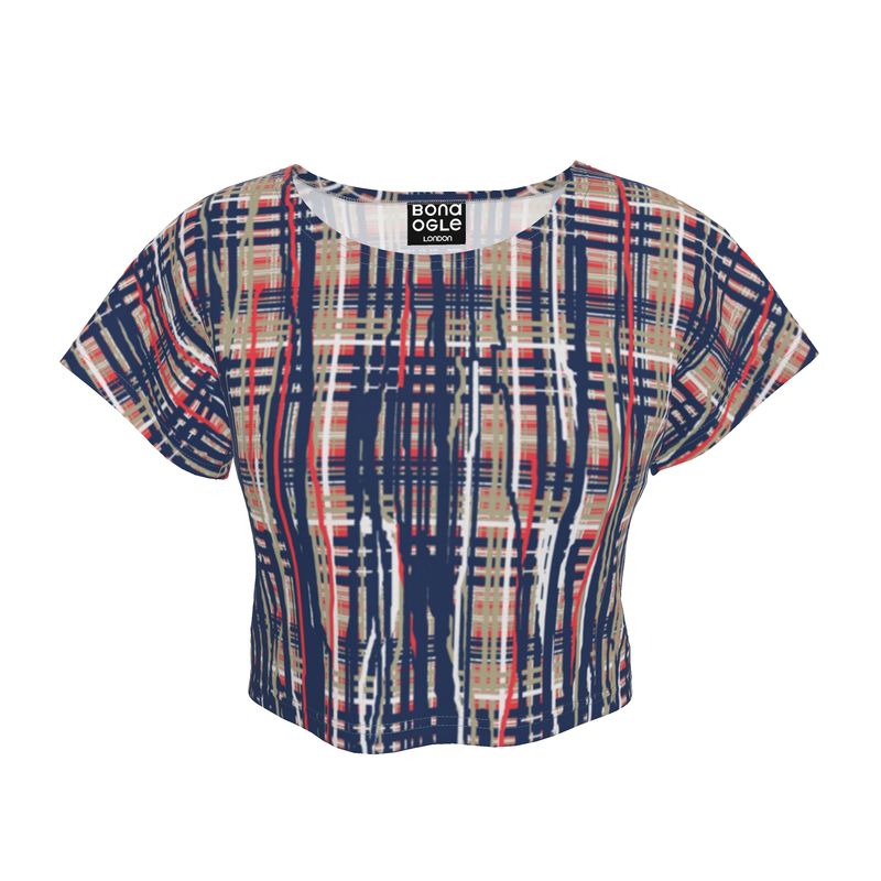 Crop Top in Dripping Plaid Blue