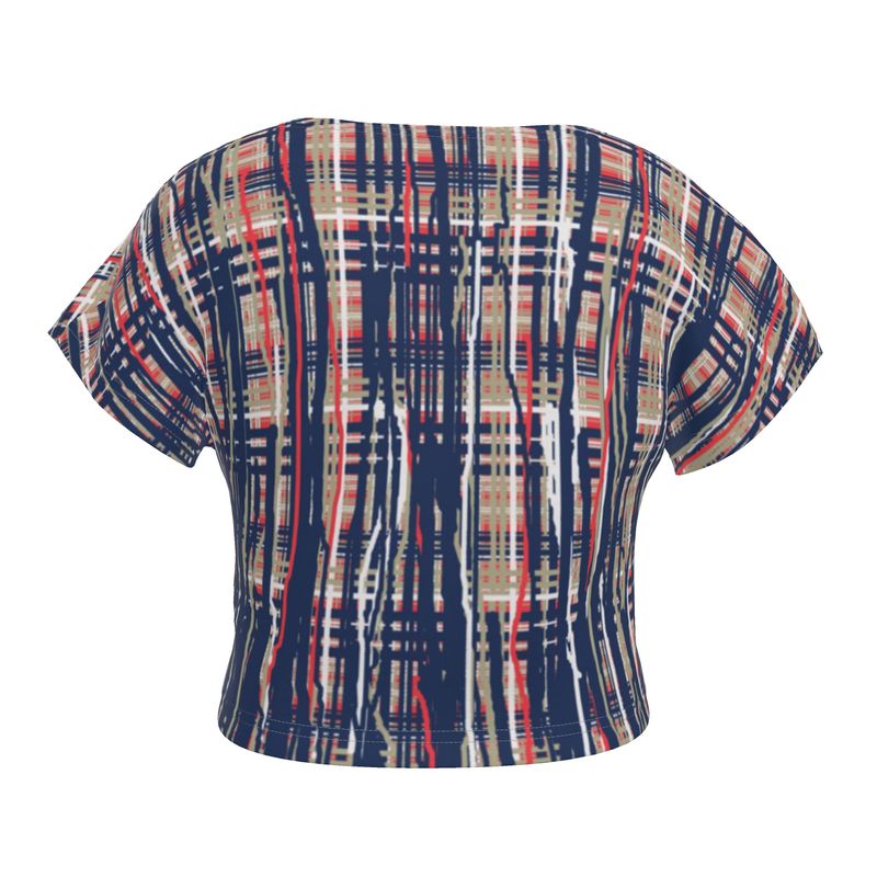 Crop Top in Dripping Plaid Blue