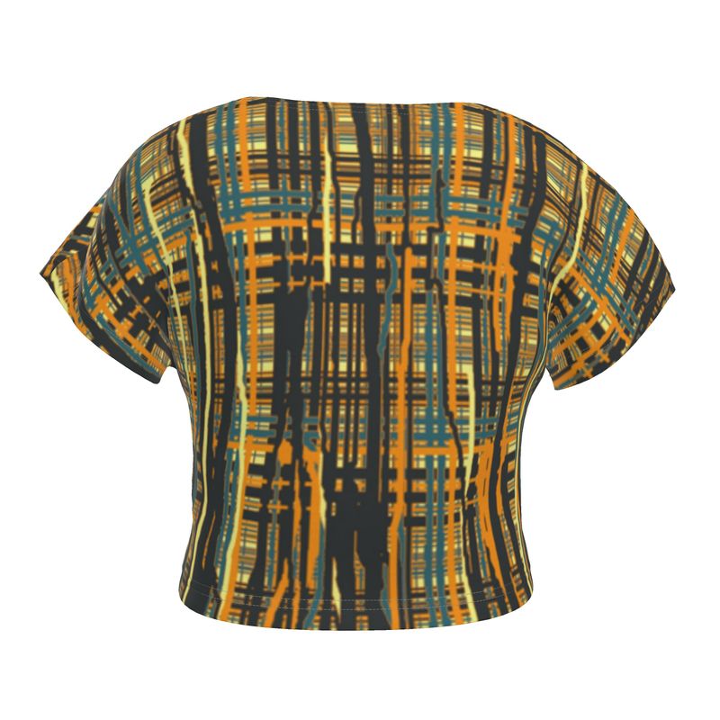 Crop Top in Dripping Plaid Orange
