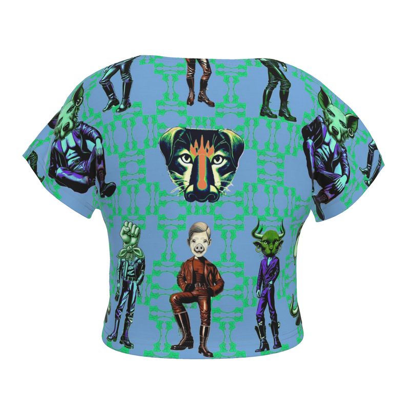 Crop Top In Critters Vivid Sky
